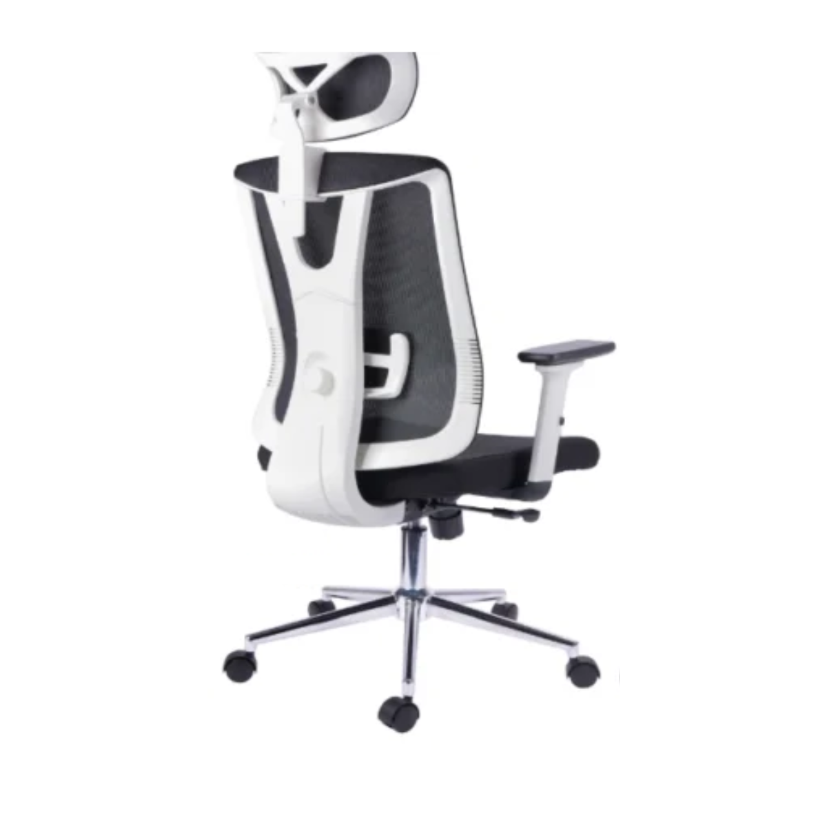 Silla Astoria presidente cromo blanco negro