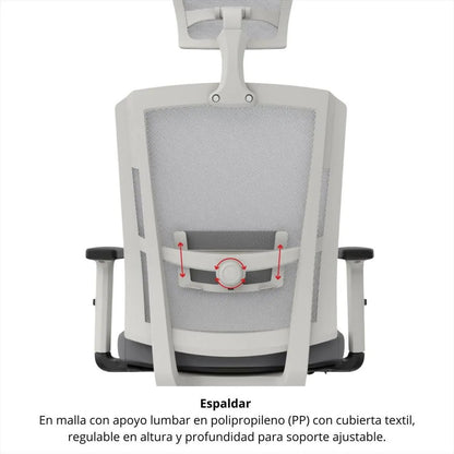 SILLA DE OFICINA ROMA PRO GERENTE GRIS