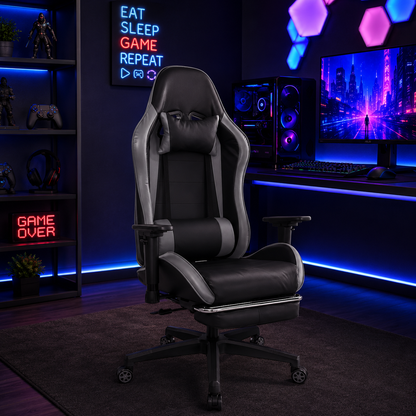 Silla Gamer Never Pro Negra Con Gris