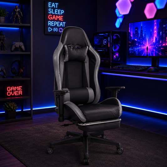 Silla Gamer Never Pro Negra Con Gris