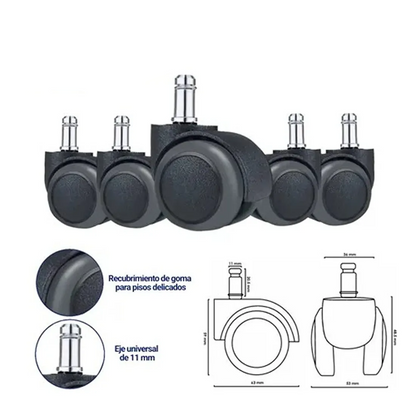 RUEDAS  PARA SILLAS DESMOPAN 50MM