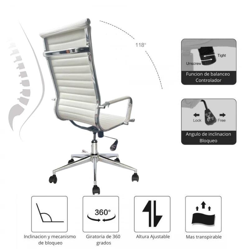 SILLA DE OFICINA GERENTE ALTA LOMAX ERGO