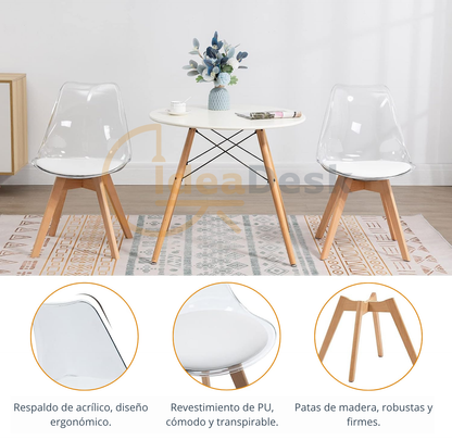 SILLA TORONTO TRANSPARENTE TAPIZADA