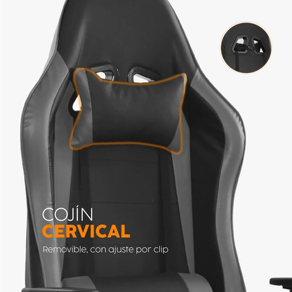 Silla Gamer Never Pro Negra Con Gris